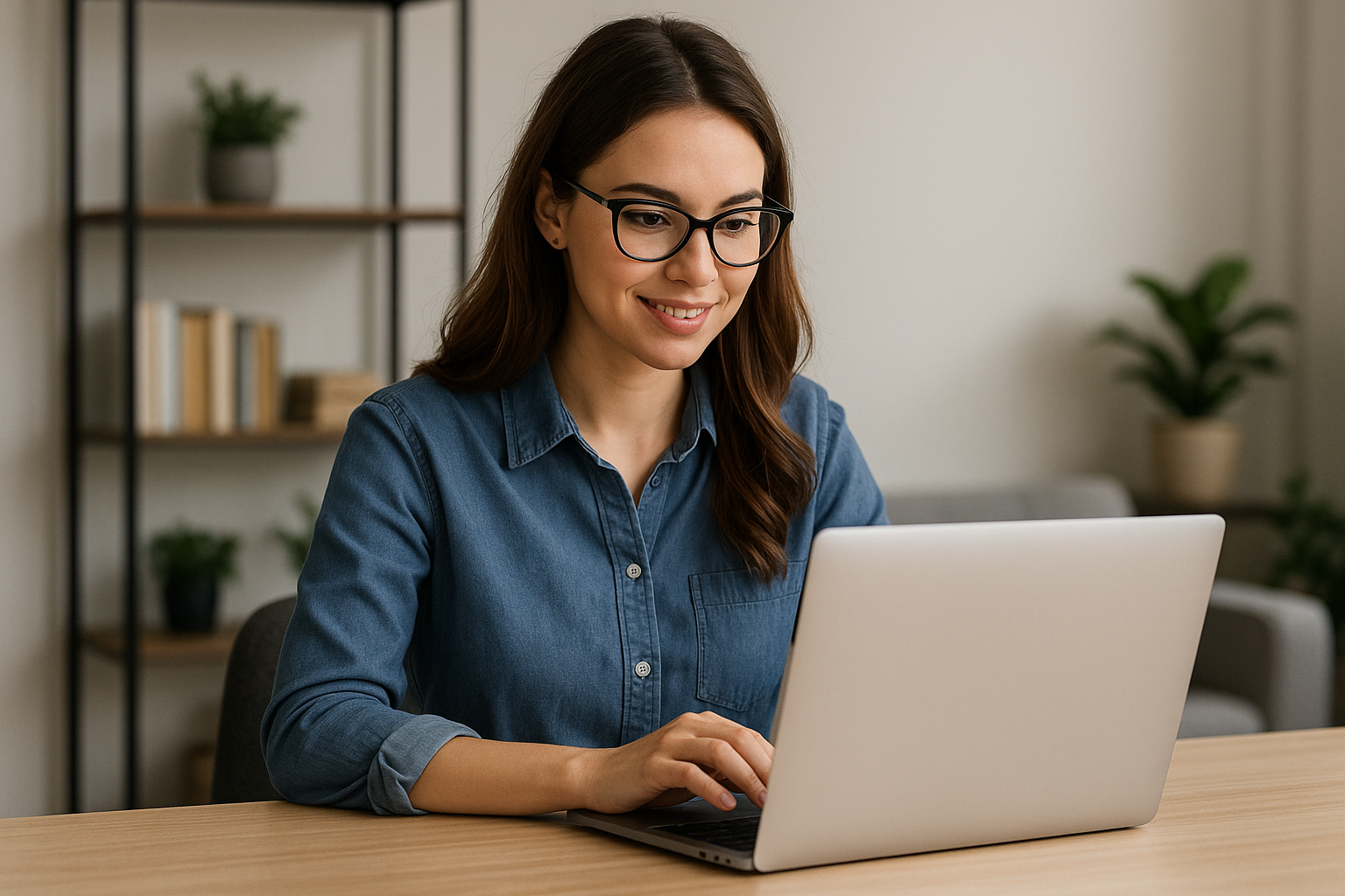 une femme devant un ordinateur-1